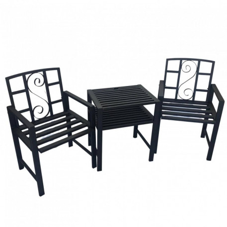 Set masa si 2 scaune pentru gradina Vivatechnix VMD-1046, metalice, 152x50x83cm [1]