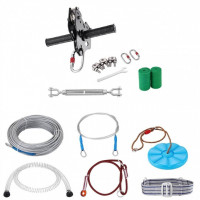 Set tiroliana lungime 49 m, capacitate max 226 kg, cablu, Ham, frana cu arc, scaun Cod produs : Set tiroliana lungime 49 m, capacitate max 226 kg, cablu, Ham, frana cu arc, scaun Cod produs :