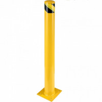 Stalp de siguranta, delimitare, avertizare, Vivatechnix Otel, Galben / Negru, Inaltime 122 cm