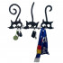 Suport chei cu 5 agatatori, Krodesign Three Cats KRO-1129, 60x30 cm, Negru [2]