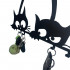 Suport chei cu 5 agatatori, Krodesign Three Cats KRO-1129, 60x30 cm, Negru [5]
