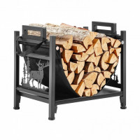 Suport de lemne pentru seminee, Vivatechnix 450 × 315 × 415 mm, Otel, Negru Suport de lemne pentru seminee, Vivatechnix 450 × 315 × 415 mm, Otel, Negru