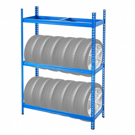 Suport de perete Vivatechnix pentru 12 anvelope, 1300 x 500 x 1790 mm, max 150 kg, 2 rafturi [1]