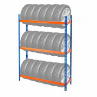 Suport de perete Vivatechnix, pentru 18 anvelope, 1500 x 450 x 1980 mm, max 300 kg, 3 rafturi Suport de perete Vivatechnix, pentru 18 anvelope, 1500 x 450 x 1980 mm, max 300 kg, 3 rafturi