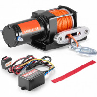 Troliu electric 12V DC, capacitate 1588 kg, Lungime cablu 12 m, Telecomanda fir, IP55, pentru ATV, Franghie sintetica Troliu electric 12V DC, capacitate 1588 kg, Lungime cablu 12 m, Telecomanda fir, IP55, pentru ATV, Franghie sintetica
