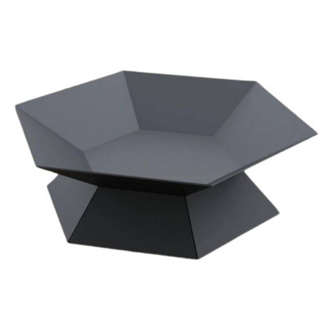 Vatra pentru terasa/gradina, Hexagon Fire Pit KRO-1072, Otel, Negru, diametru 870 mm, grosime 3 mm [1]