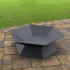 Vatra pentru terasa/gradina, Hexagon Fire Pit KRO-1072, Otel, Negru, diametru 870 mm, grosime 3 mm [4]