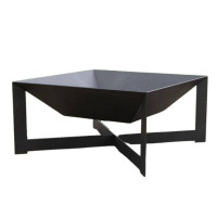 Vatra pentru terasa/gradina, Square Fire Pit KRO-1077, Otel, Negru, 600x600x300 mm, grosime 3 mm