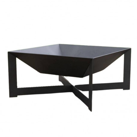 Vatra pentru terasa/gradina, Square Fire Pit KRO-1077, Otel, Negru, 600x600x300 mm, grosime 3 mm [1]