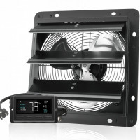 Ventilator evacuare pentru spatii comerciale, sere, depozite, Metal, 30 W, 1700 mÂ³/h, diametru 356 mm, 60 dB, Programator inteligent