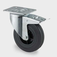 Roata din polipropilena pivotanta cu frana 80 mm - 70 kg TENTE 3477PVR080P62