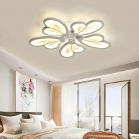 Lustra LED cu telecomanda BLOSSOM 69W, 5 Petale, lumina Rece/Calda/Neutra, Dimabila, Alb