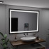Oglinda LED Rectangulara, 100x70cm, Verite Majeste Noir Motion Glow Marcello, Sistem Dezaburire, Ceas & Termometru, Dimabila [5]