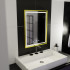 Oglinda LED Rectangulara, 50x70cm, Verite Royale Gold Motion Glow Marcello, Sistem Dezaburire, Ceas & Termometru, Dimabila [3]