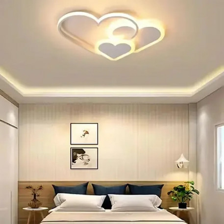 Lustra LED cu telecomanda AMI 50W, 3 Inimi, lumina Rece/Calda/Neutra, Dimabila, Alb [1]