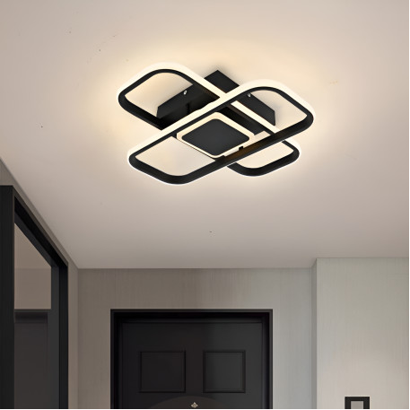 Lustra LED cu telecomanda ANICA 52W, 2 Elemente, lumina Rece/Calda/Neutra, Dimabila, Negru [1]