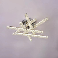 Lustra LED cu telecomanda si cristal GRACIANA 168W, Liniara, lumina Rece/Calda/Neutra, Dimabila, Crom Lucios