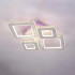 Lustra LED cu telecomanda si cristal TERRANO RGB 162W, 4 Patrate, lumina Rece/Calda/Neutra, Dimabila, Alb Crom Lucios [3]