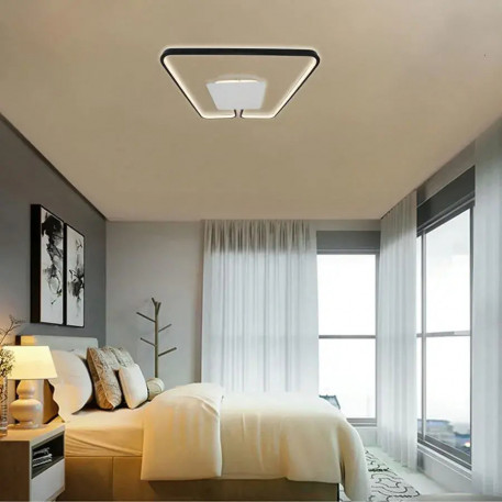 Lustra LED cu telecomanda ANKA 106W, lumina Calda/Neutra, Dimabila, Negru [1]