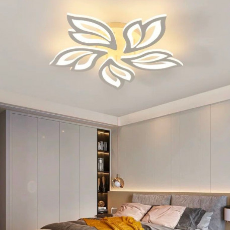 Lustra LED cu telecomanda LILY 75W, 5 Elemente, lumina Rece/Calda/Neutra, Dimabila, Alb [1]