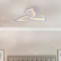 Lustra LED cu telecomanda LOTUS 34W, 3 Petale, lumina Rece/Calda/Neutra, Dimabila, Alb