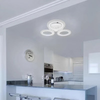 Lustra LED MARA 24W, 3 Cercuri, lumina Neutra, Alb