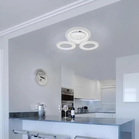 Lustra LED MARA 24W, 3 Cercuri, lumina Neutra, Alb [1]