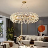 Candelabru Cristal SEGOVIA Magno 5x E14, Diametru 60cm, Auriu Lucios, Inaltime Reglabila Candelabru Cristal SEGOVIA Magno 5x E14, Diametru 60cm, Auriu Lucios, Inaltime Reglabila