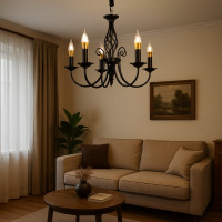 Candelabru Perla, 5xE14, Negru, Inaltime Reglabila Candelabru Perla, 5xE14, Negru, Inaltime Reglabila