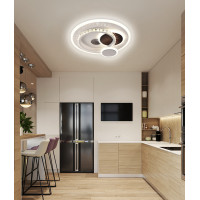 Lustra LED cu cristal HELIOX, 43W, 4 Cercuri, lumina Rece/Calda/Neutra, Alb