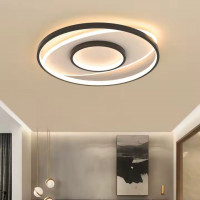 Lustra LED cu telecomanda FIGURATO, 120W, 3 Cercuri, lumina Rece/Calda/Neutra, Dimabila, Negru
