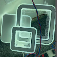 Lustra LED SQUARE, 34W, 3 Patrate, lumina Rece/Calda/Neutra, Alb