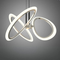 Lustra LED suspendata cu Telecomanda RIMINI 48W, 3 Elemente, lumina Rece/Calda/Neutra, Dimabila, Auriu