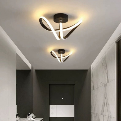 Lustra LED VERTEX Pulse, 24W, Ondulata, Lumina Rece/Calda/Neutra, Negru [1]