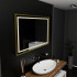 Oglinda LED Rectangulara, 100x80cm, Verite Royale Gold Motion Glow Marcello, Sistem Dezaburire, Ceas & Termometru, Dimabila [3]