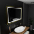 Oglinda LED Rectangulara, 100x80cm, Verite Royale Gold Motion Glow Marcello, Sistem Dezaburire, Ceas & Termometru, Dimabila [4]