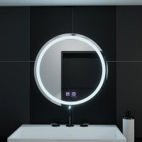 Oglinda LED Rotunda, 60cm, Sfera Touch, Sistem Dezaburire, Dimabila