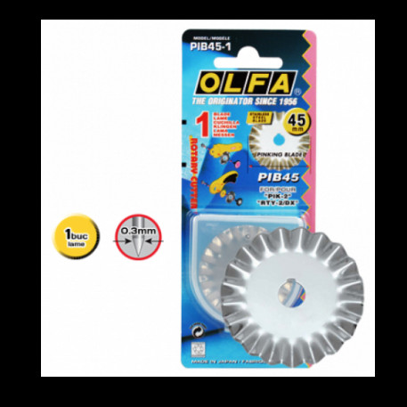 PIB45-1 - lama japoneza rotunda ondulata, de 45 mm, Olfa [1]