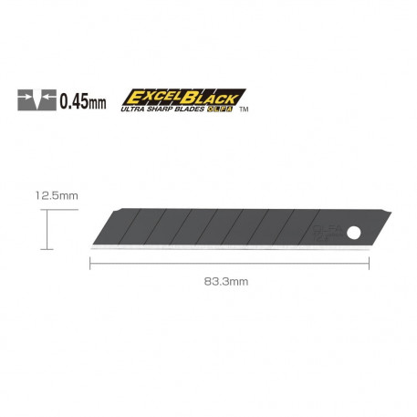 Set MTBB-10B - lame japoneze negre de 12,5 mm, 10 bucati, Olfa [1]
