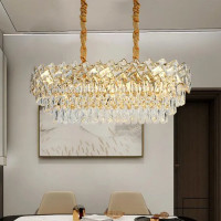 Candelabru Cristal WINDSOR Regalis 10x E14, Diametru 85cm, Auriu Lucios, Inaltime Reglabila
