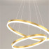 Lustra LED suspendata cu telecomanda ELIZABETH, 84W, 3 Cercuri, lumina Rece/Calda/Neutra, Dimabila, Auriu Lucios, Inaltime Reglabila [3]