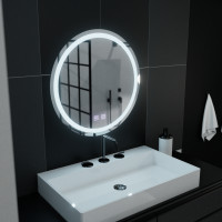 Oglinda LED Rotunda, 70cm, Lucea Touch, Sistem Dezaburire, Dimabila