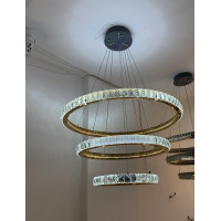 Candelabru Cristal, Kensington Magno, 75W, Auriu, 3 elemente, Inaltime reglabila, Lumina Calda/Rece/Neutra