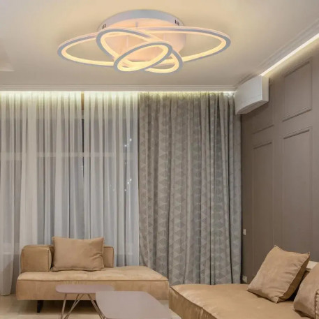 Lustra LED cu telecomanda GENTIANA 83W, 3 Elipse, lumina Rece/Calda/Neutra, Dimabila, Alb [1]