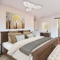 Lustra LED cu telecomanda ORCHID 39W, 3 Petale, lumina Rece/Calda/Neutra, Dimabila, Alb