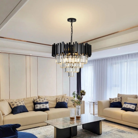 Candelabru Cristal BLOIS 10x E27 Negru Auriu [1]