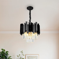 Candelabru Cristal BLOIS Petito 3xE14, Diametru 30cm, Negru, Inaltime Reglabila