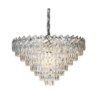 Candelabru Cristal WINDSOR Supremo 16xE27, Diametru 80cm, Crom Lucios, Inaltime Reglabila