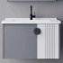 Set Mobilier pentru Baie MYKONOS, 60x40cm, 2 Piese, Gri si Alb [4]
