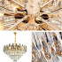 Candelabru Cristal ALHAMBRA Eleganza 8x E14, Diametru 49cm, Auriu Lucios, Inaltime Reglabila [3]
